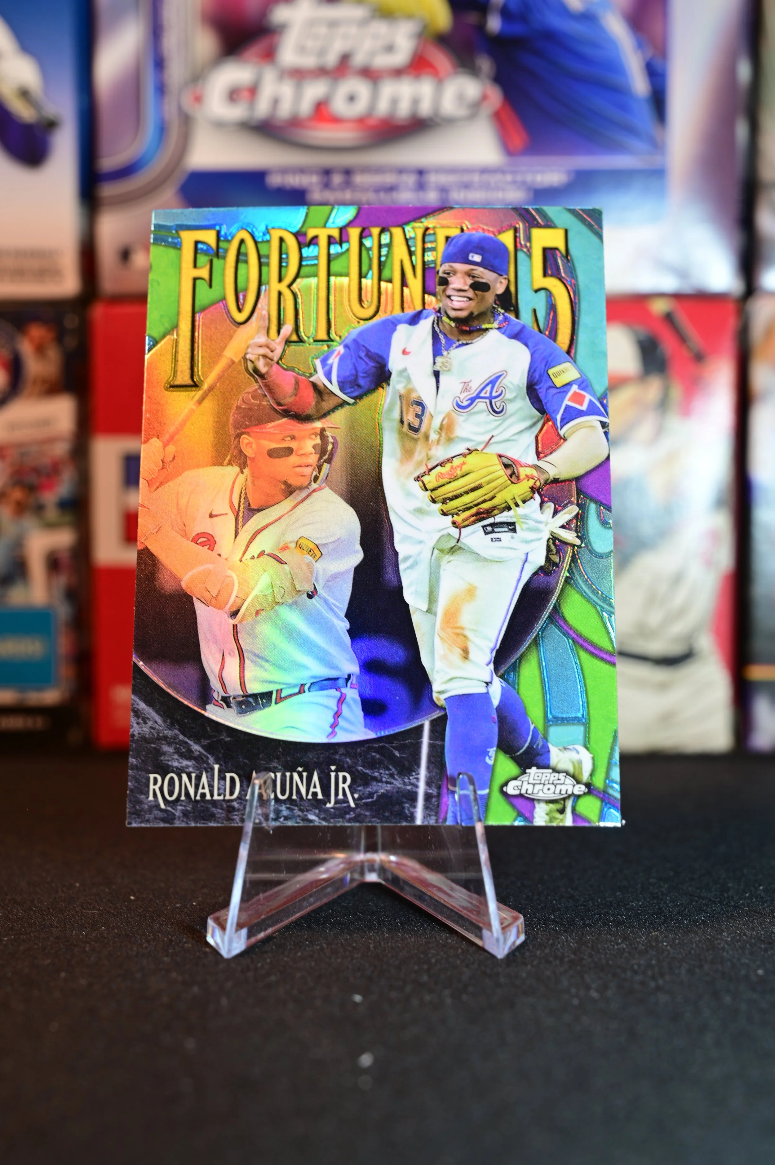 2025 Topps Chrome - Ronald Acuna Jr - Fortune 15 Insert - Atlanta Braves