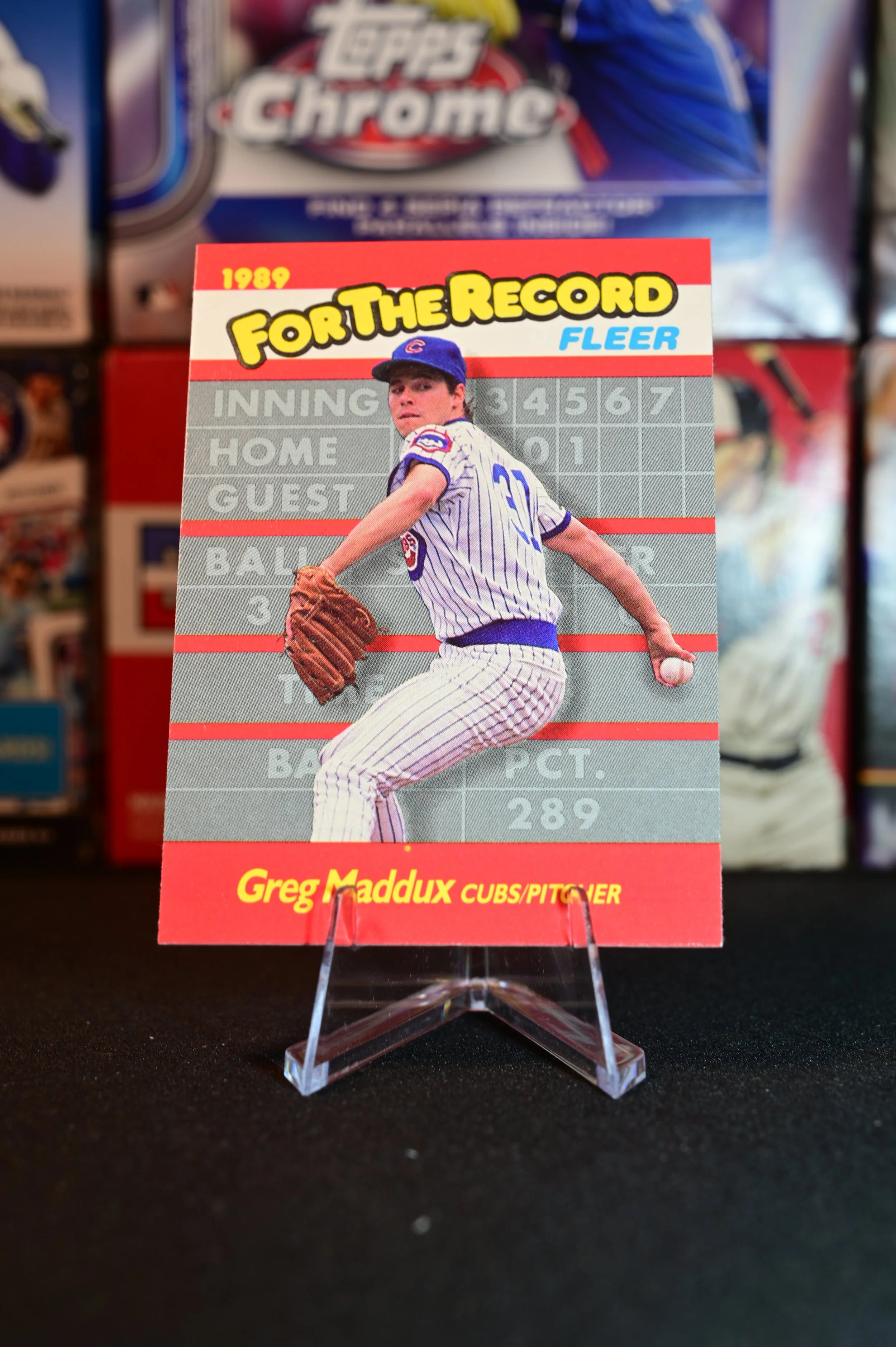 1989 Fleer - Greg Madduz - For the Record Insert - Atlanta Braves