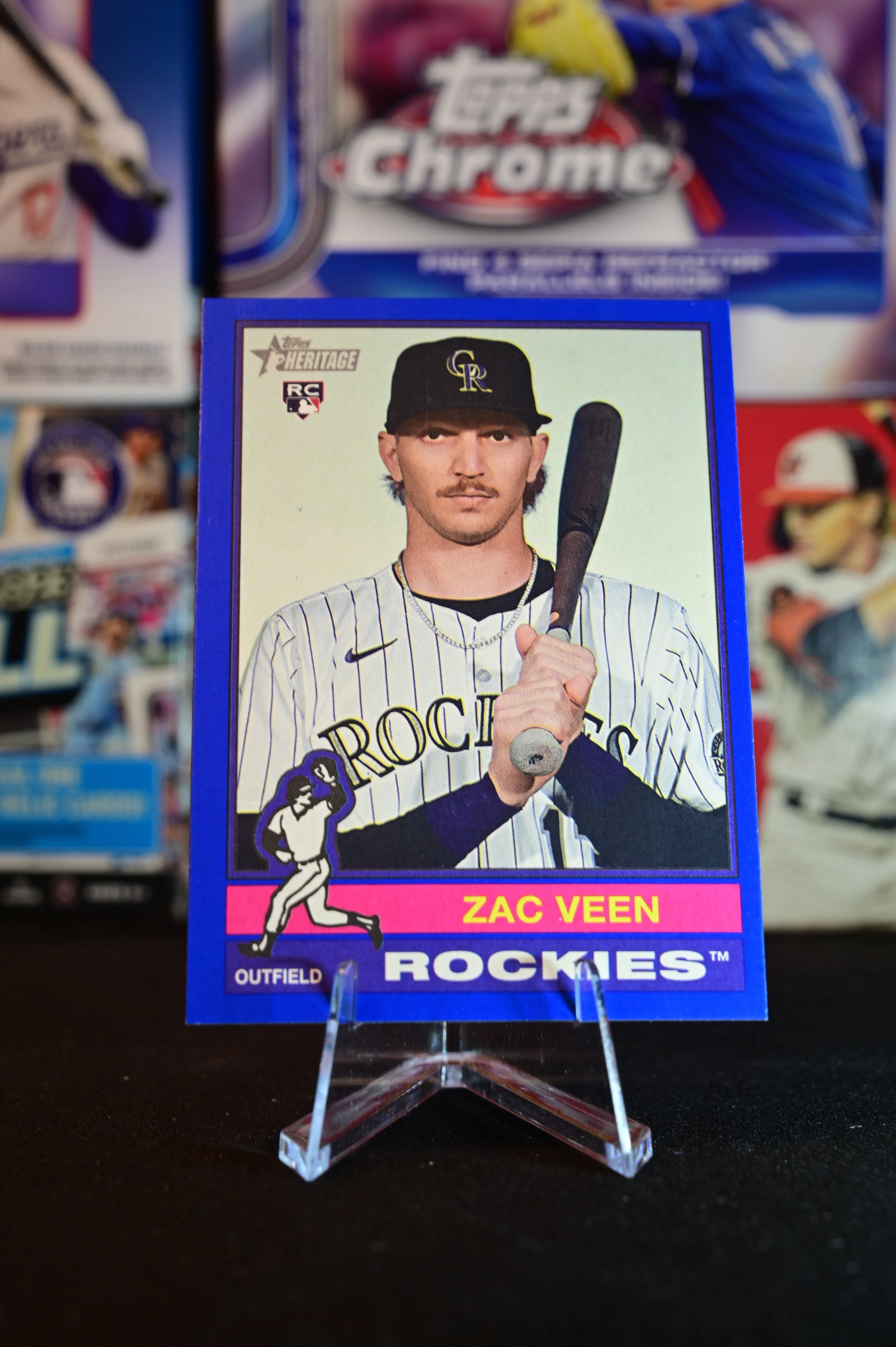 2025 Topps Heritage - Zac Veen - Blue Border Parallel - Colorado Rockies - (RC)