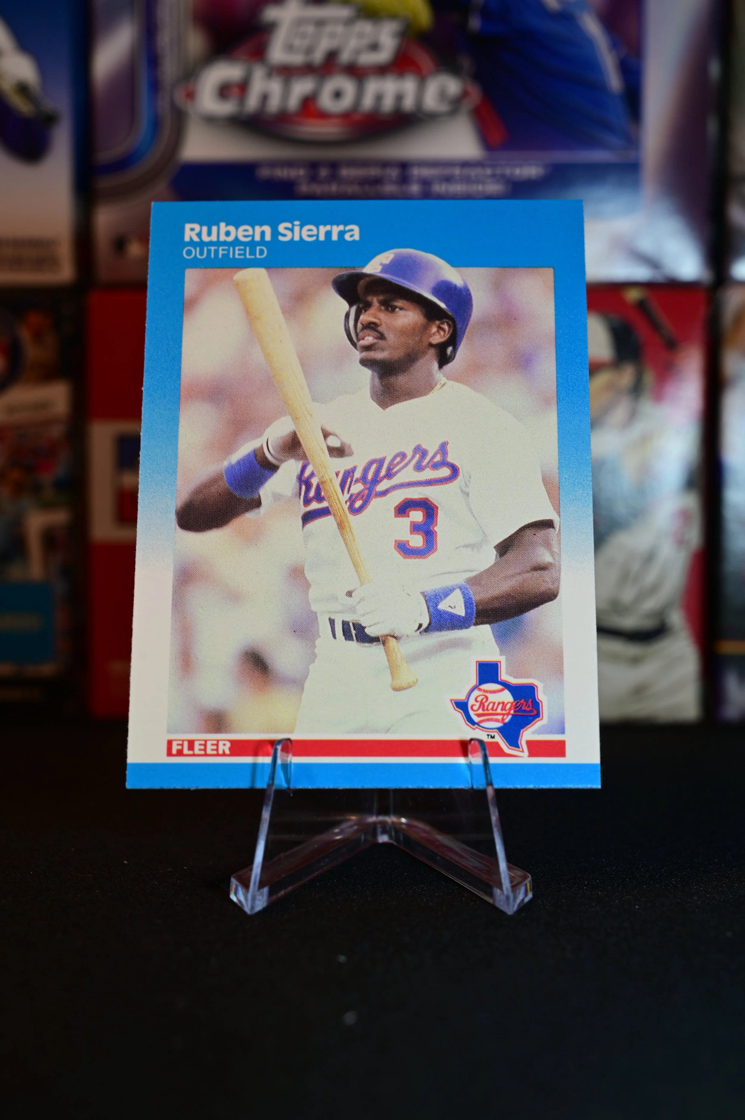 1987 Fleer - Ruben Sierra - base - Texas Rangers - (RC)