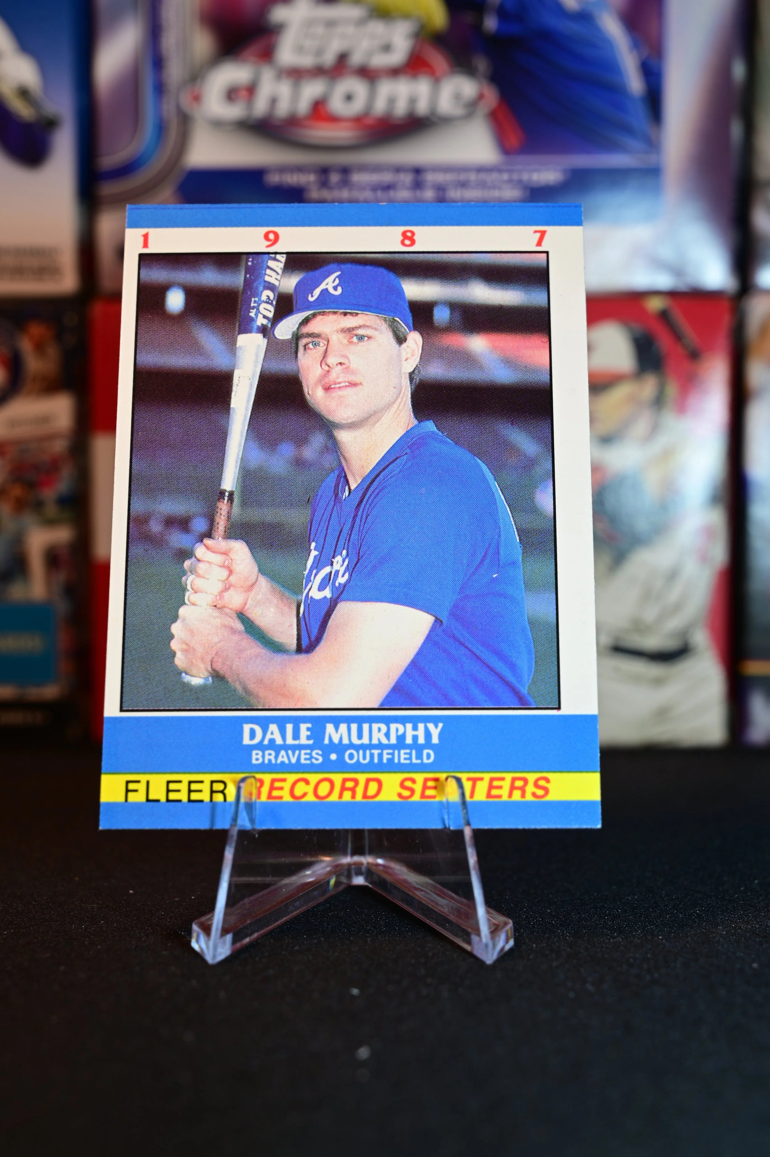 1987 Fleer Record Setters - Dale Murphy - base - Atlanta Braves