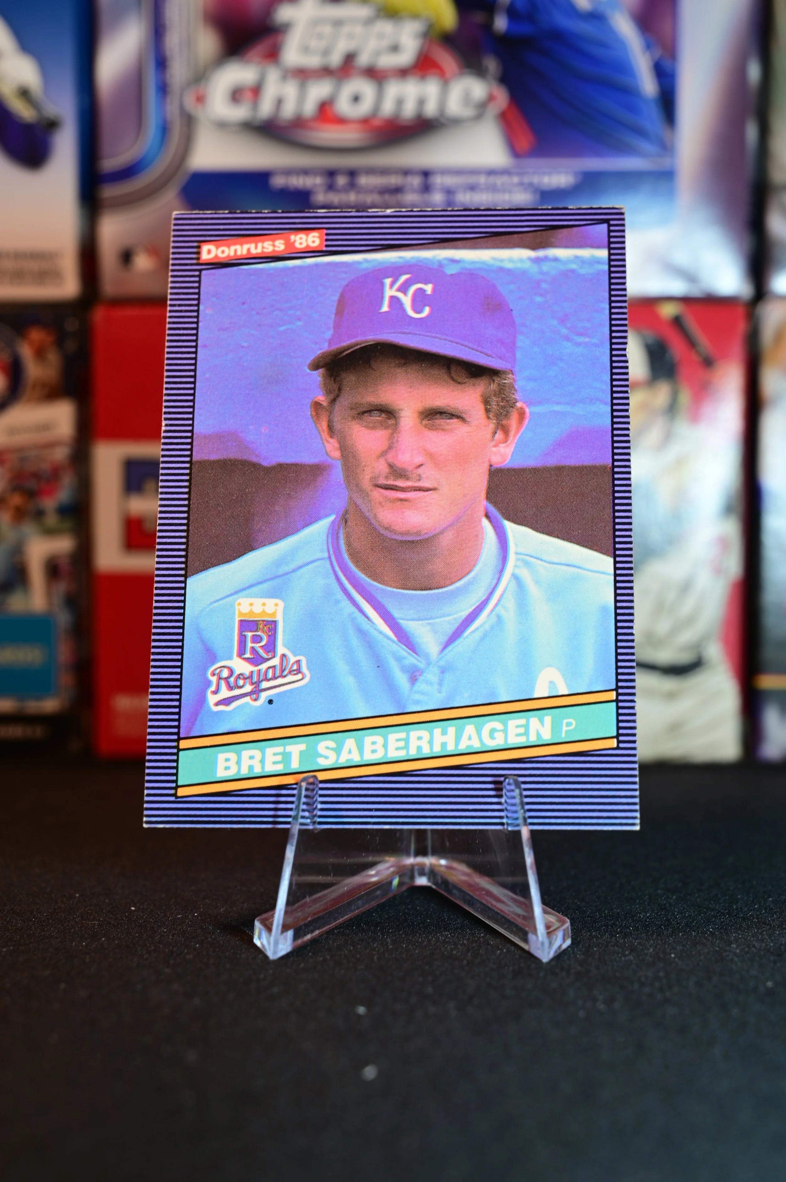1986 Donruss - Bret Saberhangen - base - Kansas City Royals