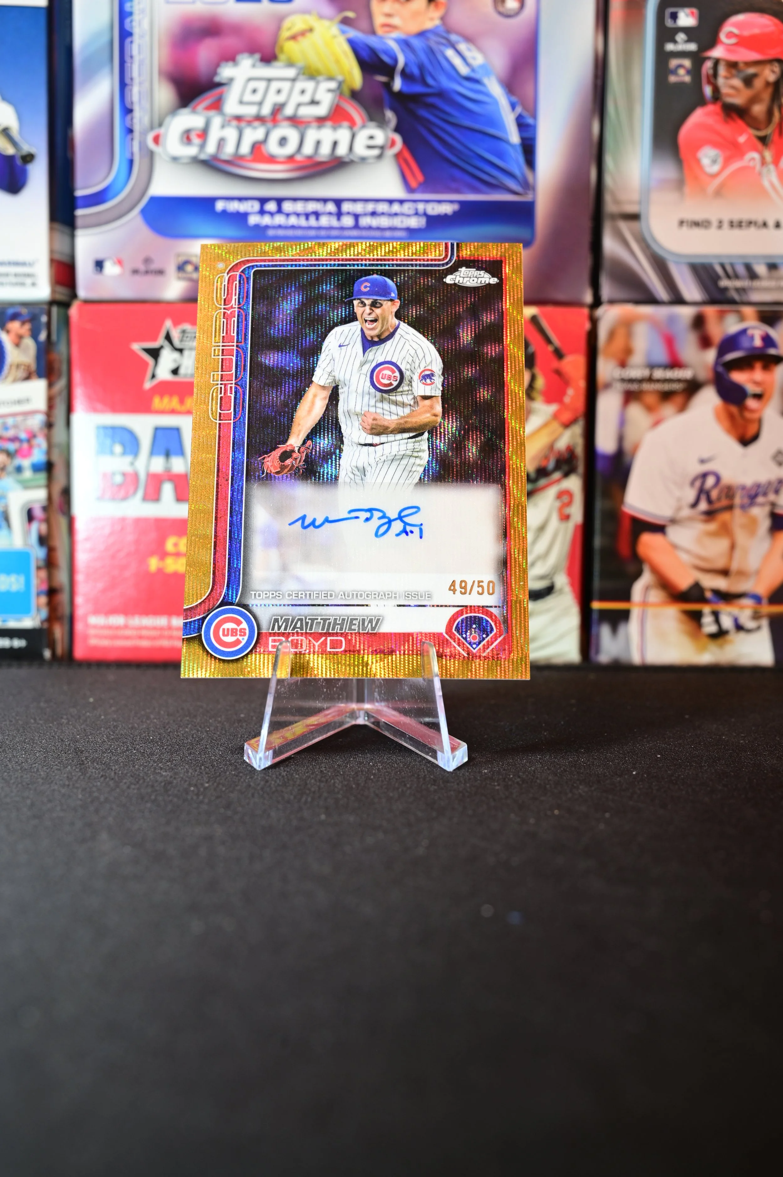 2025 Topps Chrome - Matthew Boyd - Orange Wave Autograph /50 - Chicago Cubs