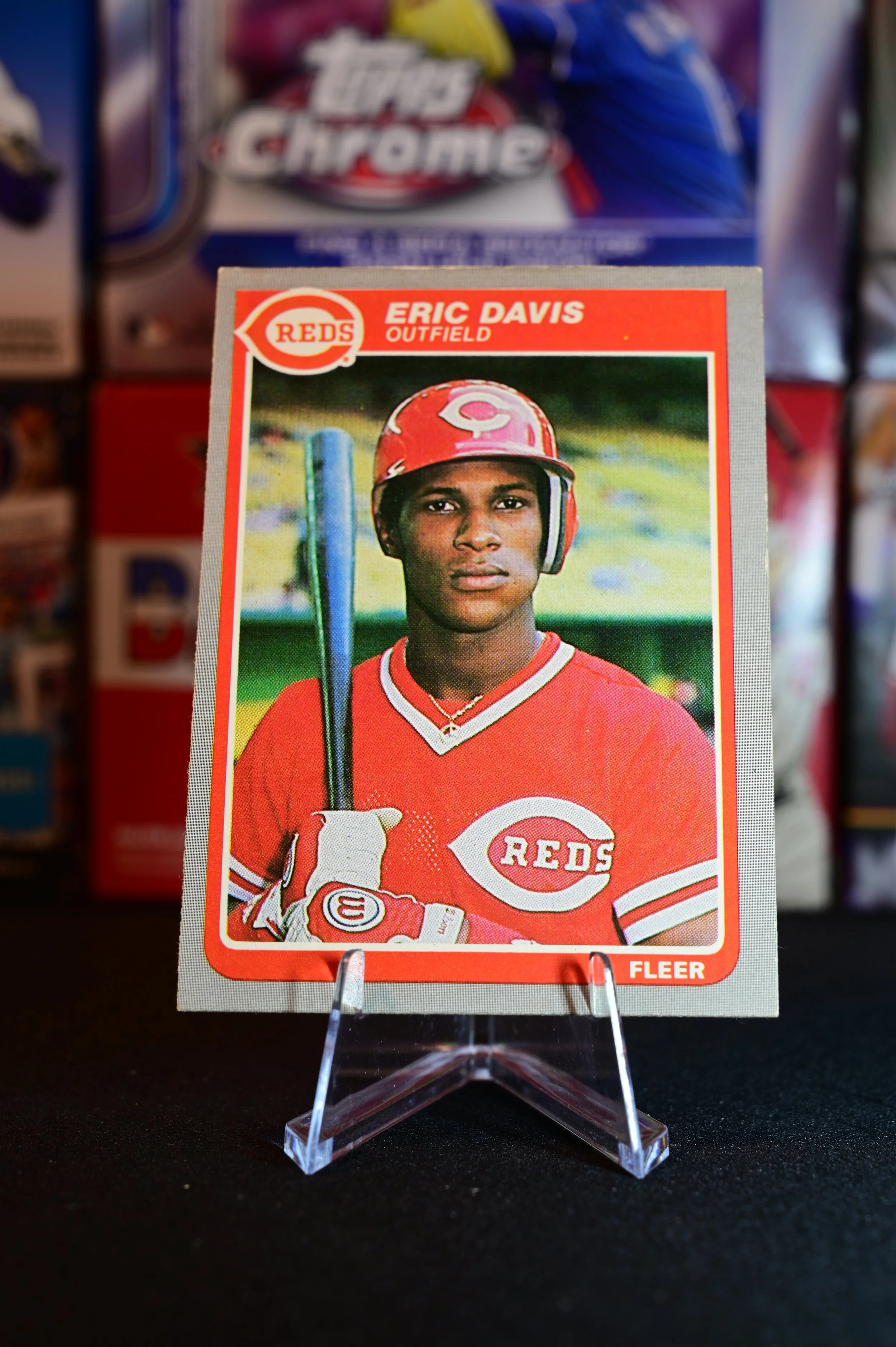 1985 Fleer - Eric Davis - base - Cincinnati Reds - (RC)