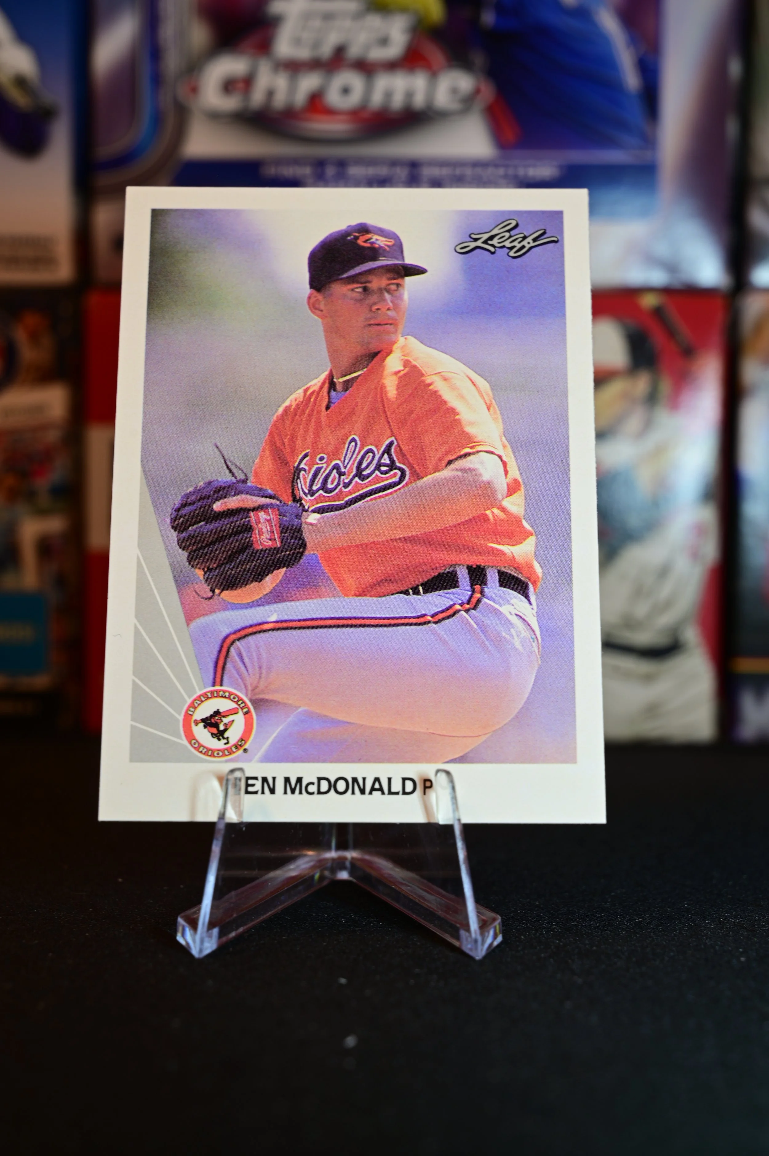 1990 Leaf - Ben McDonald - base - Baltimore Orioles - (RC)