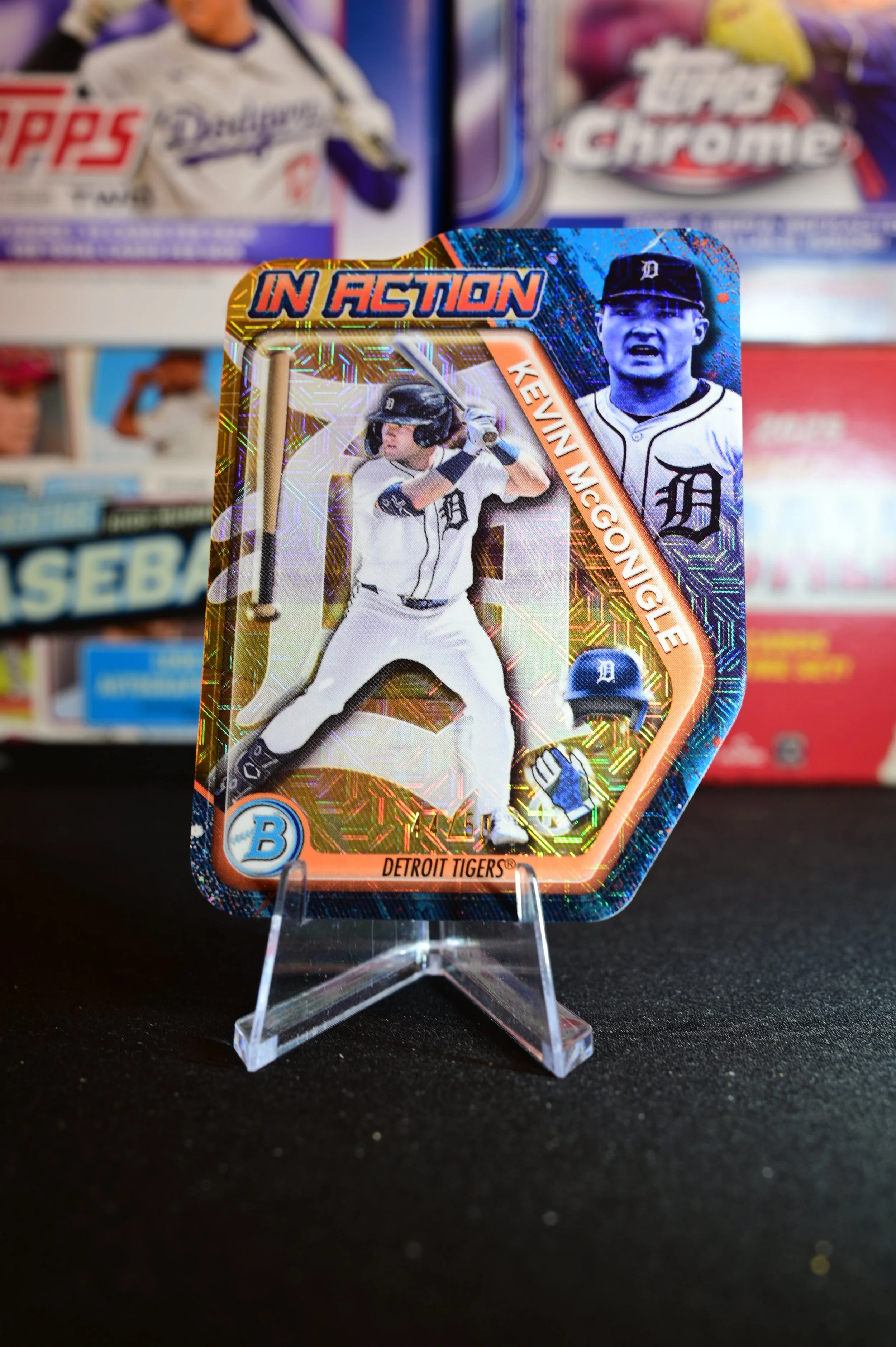 2025 Bowman Draft Chrome - Kevin McGonigle - In Action Insert Mojo Refractor - /50 - Detroit Tigers