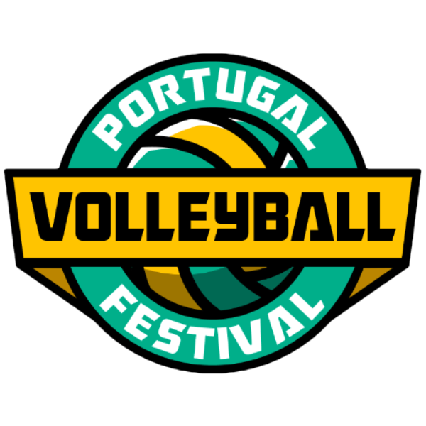 Logo for the Portuguese Volleyball Festival featuring a volleyball graphic and text.