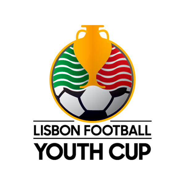 Logo for the Lisbon Football Youth Cup featuring a soccer ball with the Italian flag colors and a gold trophy shape above, with the text 'Lisbon Football Youth Cup' underneath.
