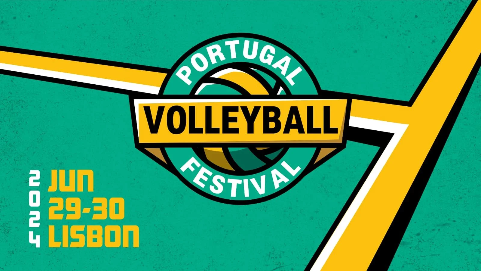 Logo for the Portugal Netball Festival 2025, held November 1-2 in Lisbon, Portugal, with illustrations of netball players and a netball.