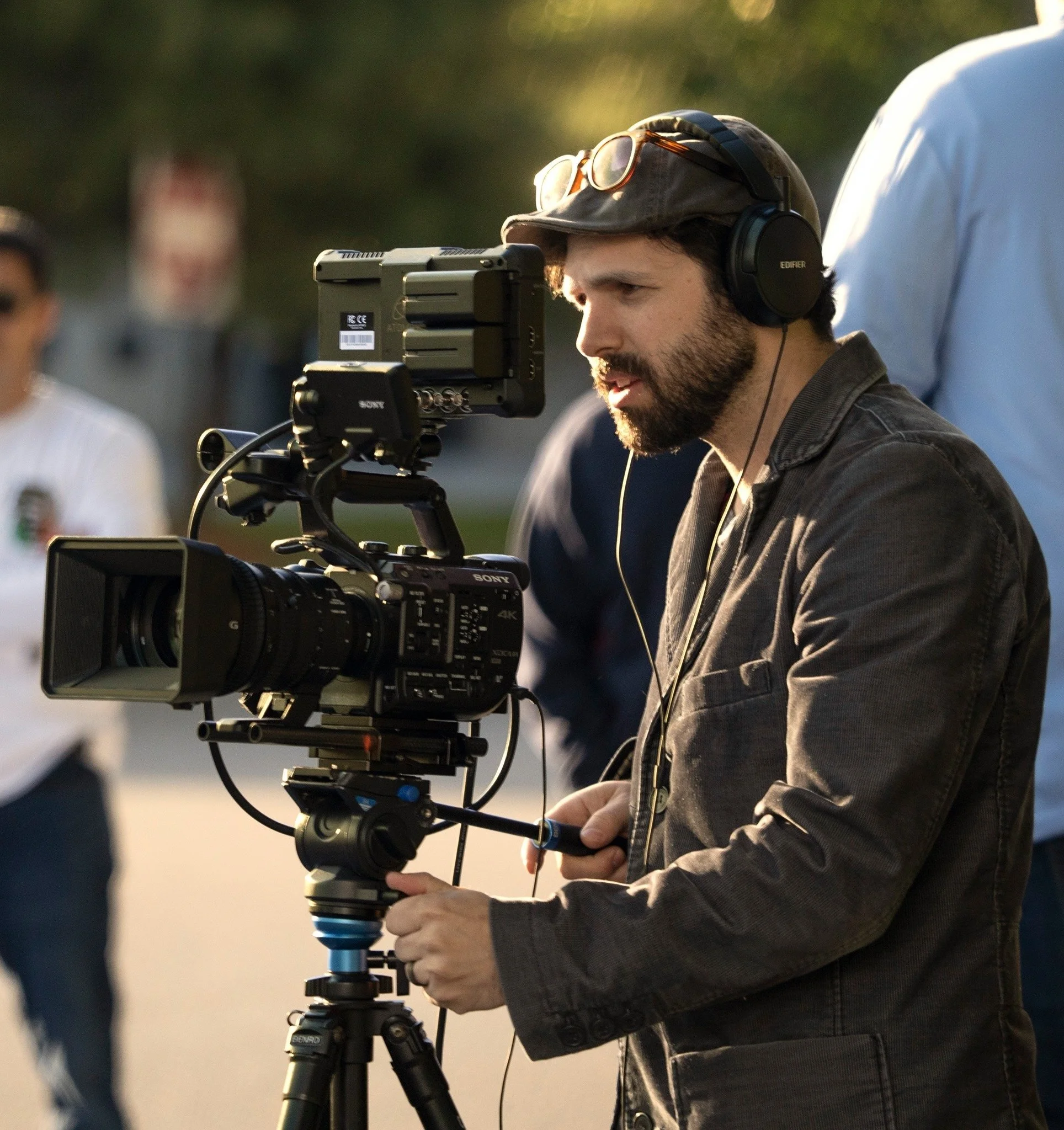 SHOT OF ZACH NOLIN THE FILM DIRECTOR ON SET BEHIND THE SCENES
