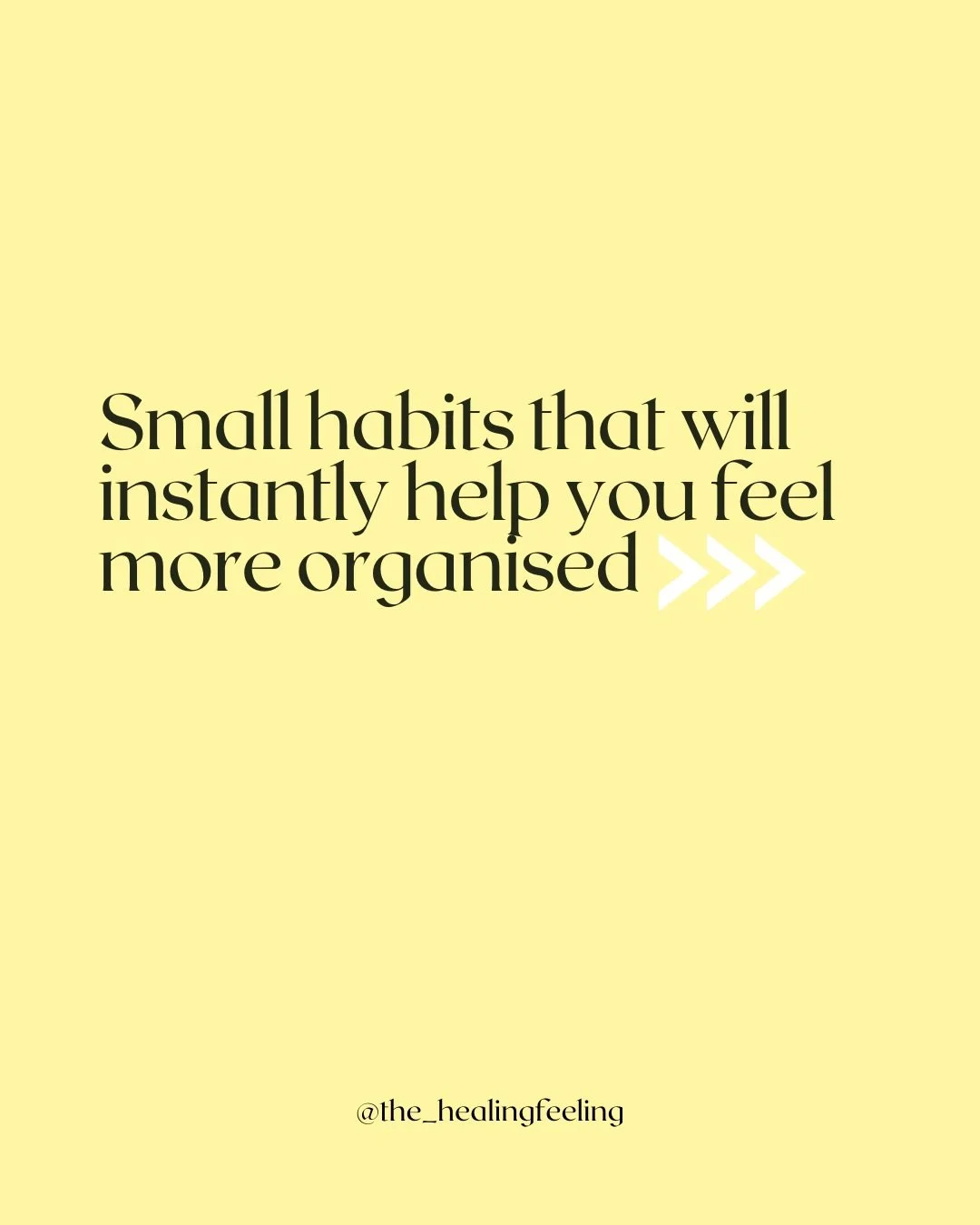 DM me the word &lsquo;PLAN&rsquo; &amp; I&rsquo;ll send you a copy of my FREE Healing Feeling weekly planner 🗓️ 

-

Small habits that will instantly help you feel more organised ⬇️

1. write tomorrow&rsquo;s top 3 priorities: not a huge to-do list 