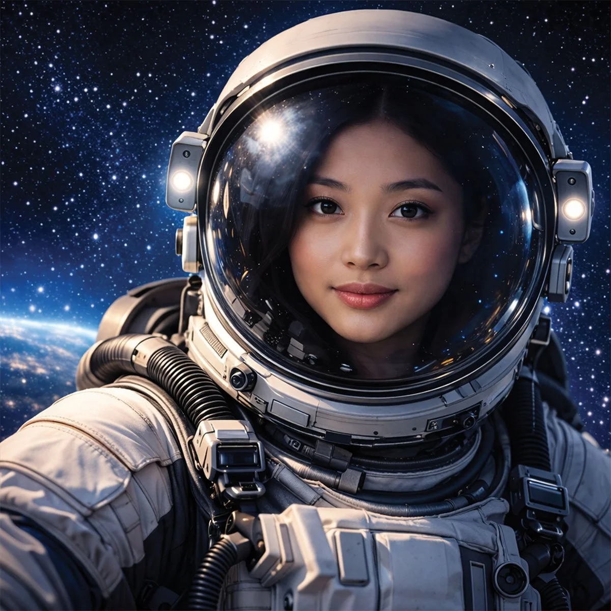 Astronaut AI transformation created at a Detroit AI Photo Booth rental.