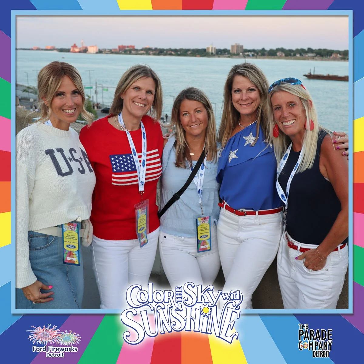 Roaming photo booth capturing branded photos at a ford fireworks event in Detroit