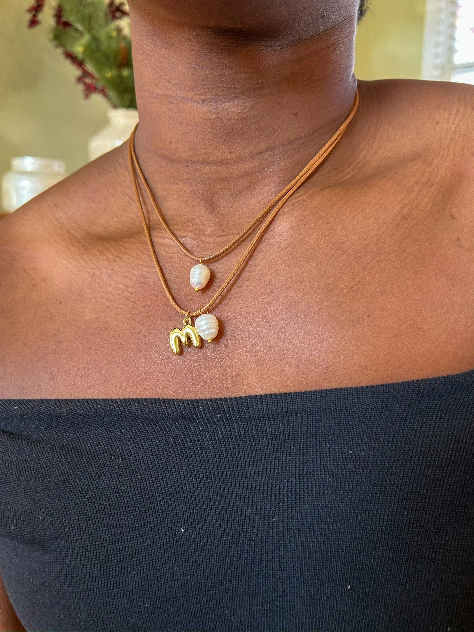 Pearl + Initial Necklace