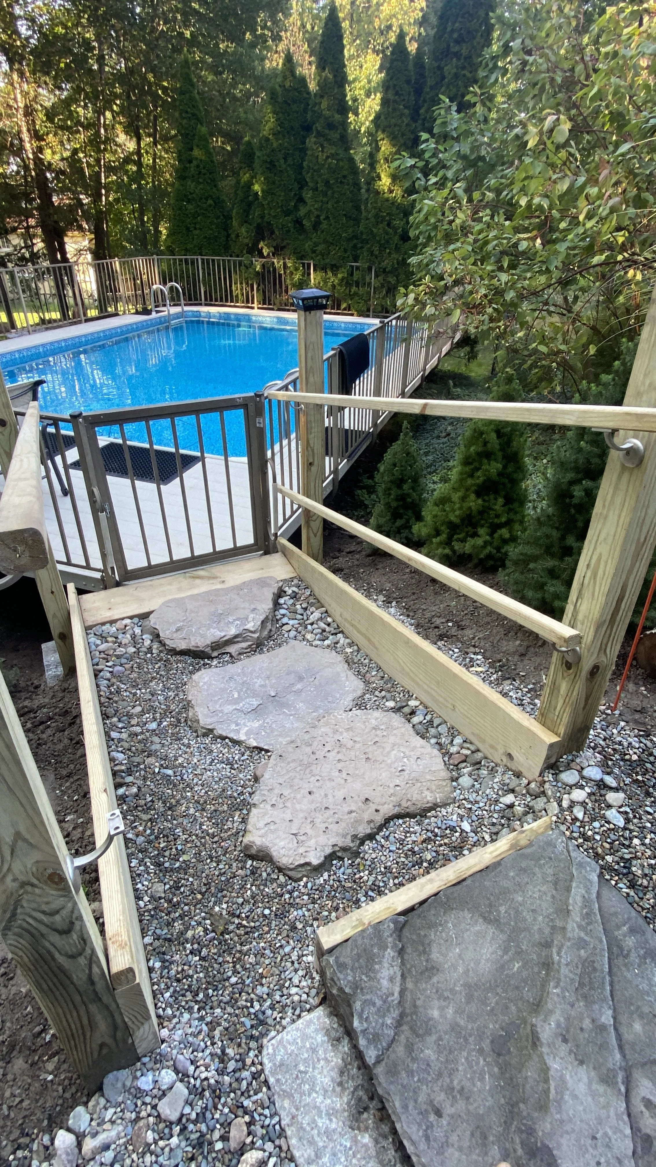 Stones Deco Steps Entry to Pool