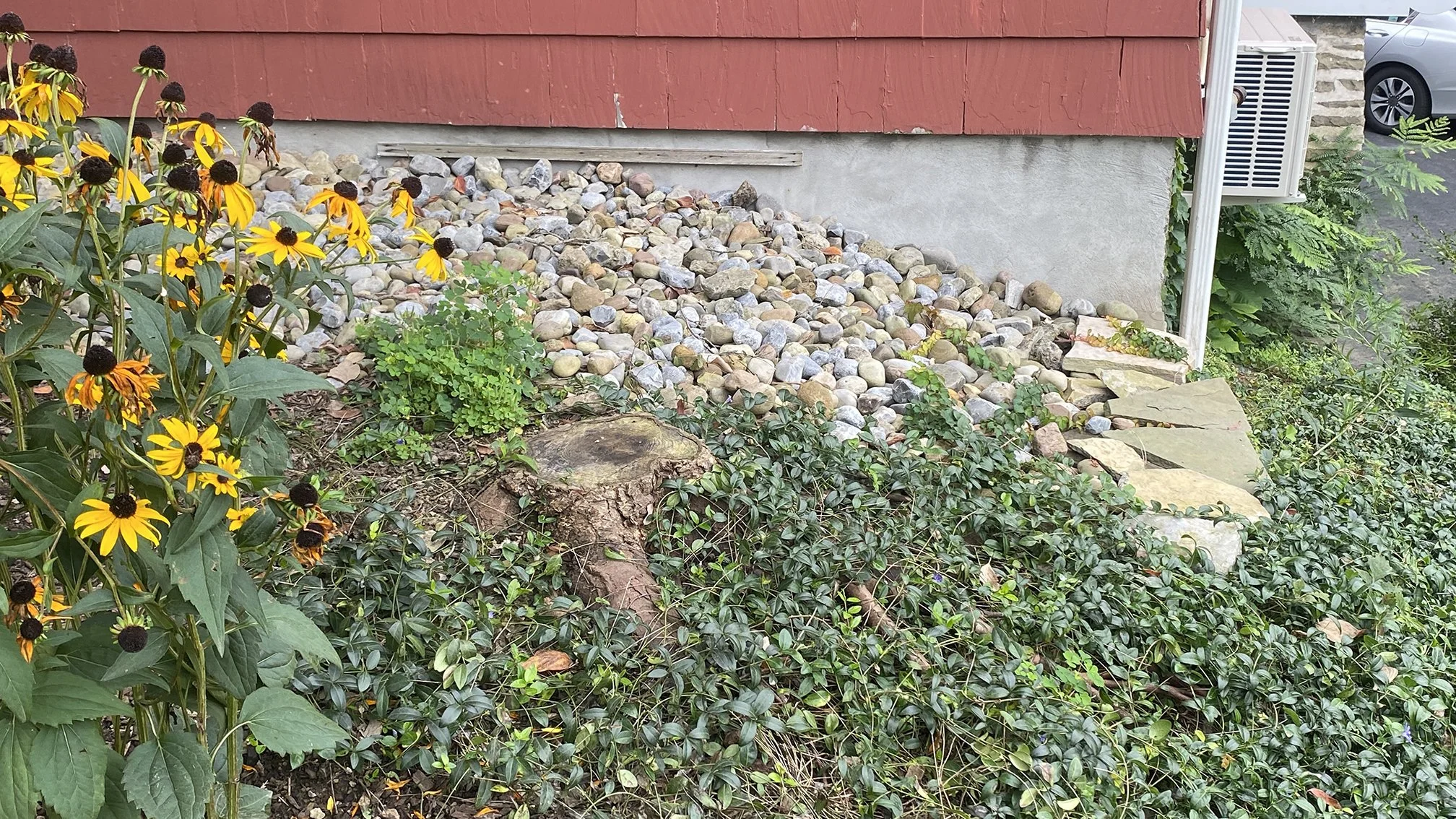 Retaining Walls Installation 5 - House Wall Parge & Landscape Rocks