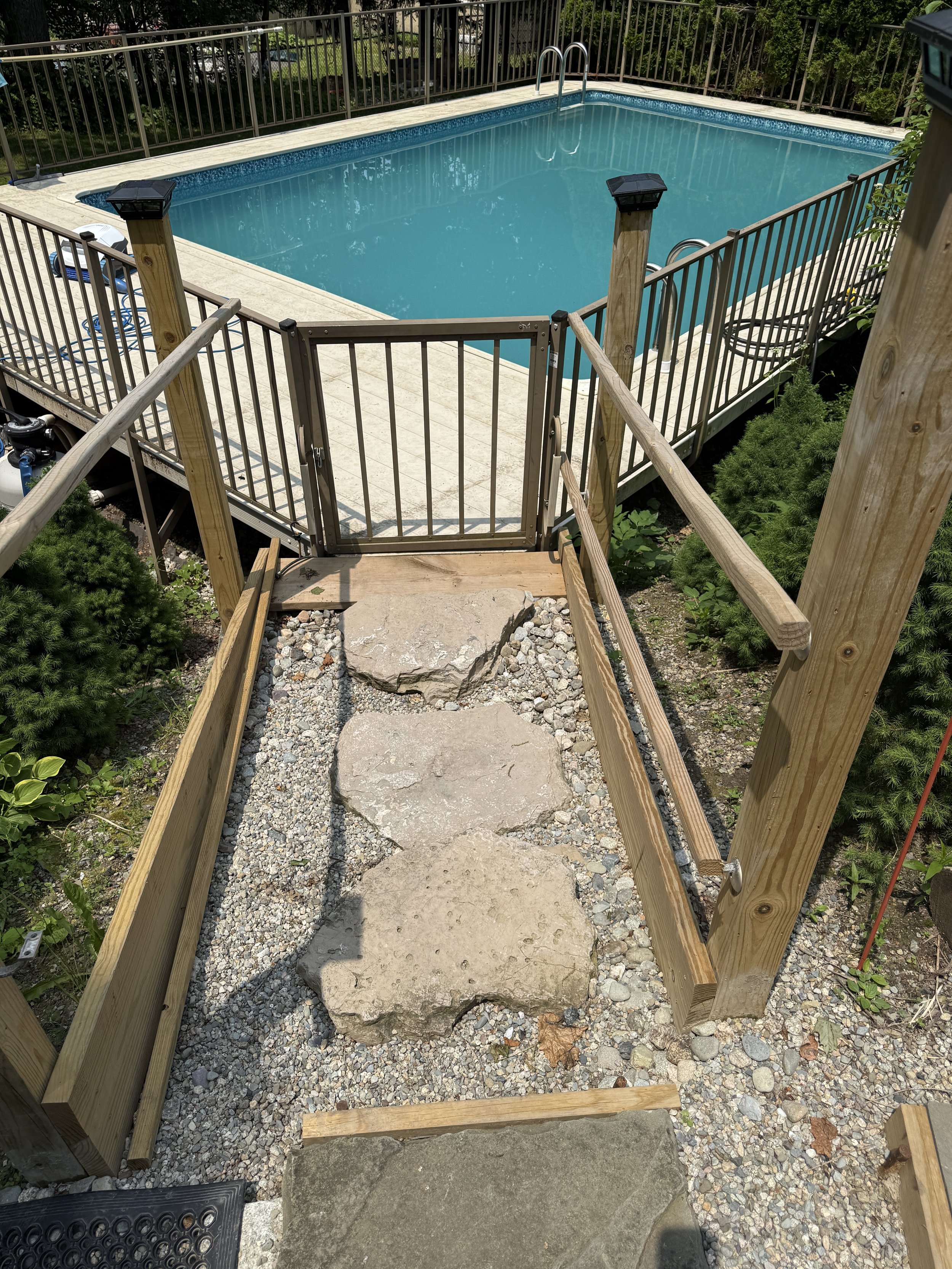 Stones Deco Steps Entry to Pool
