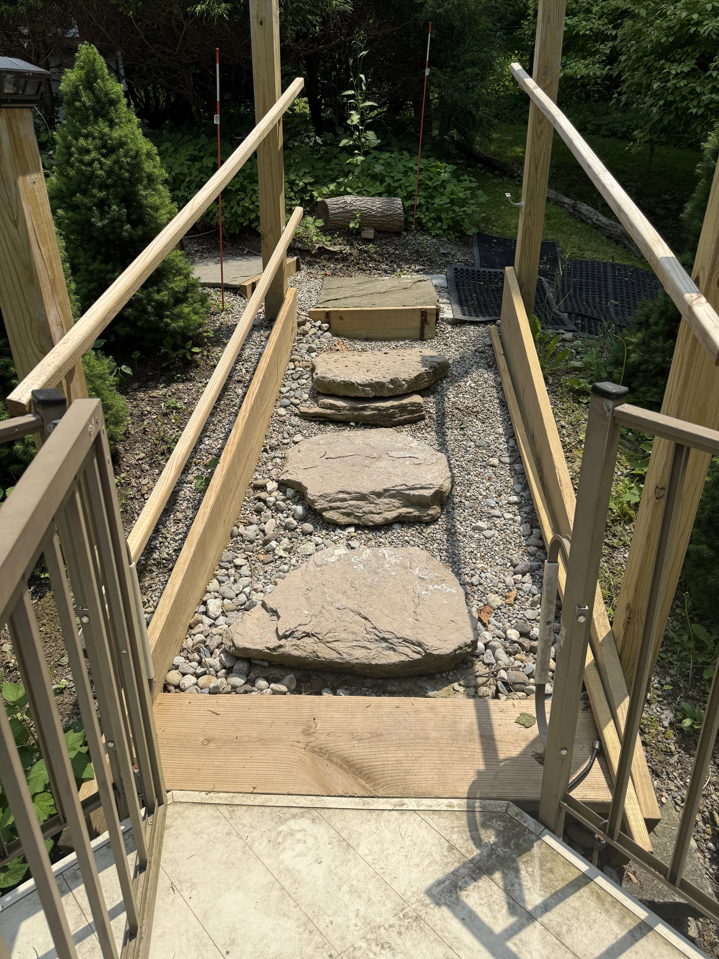 Stones Deco Steps & Railings Exit from Pool