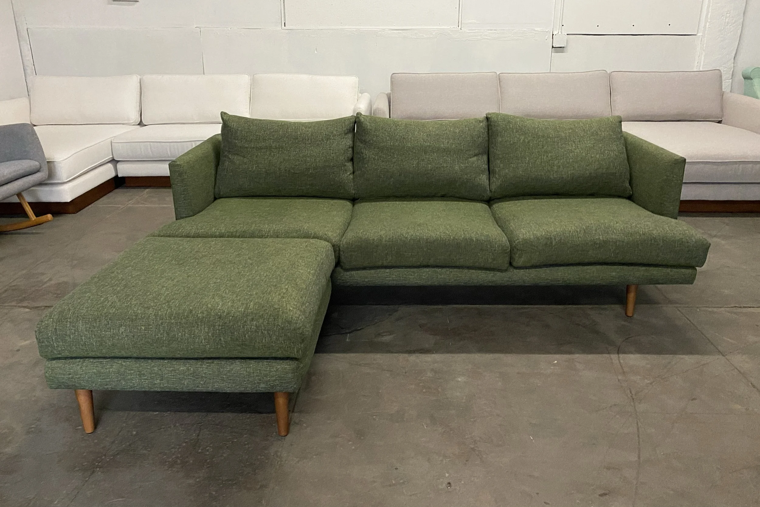 Article Burrard 83.5" Sofa & Ottoman in Forest Green