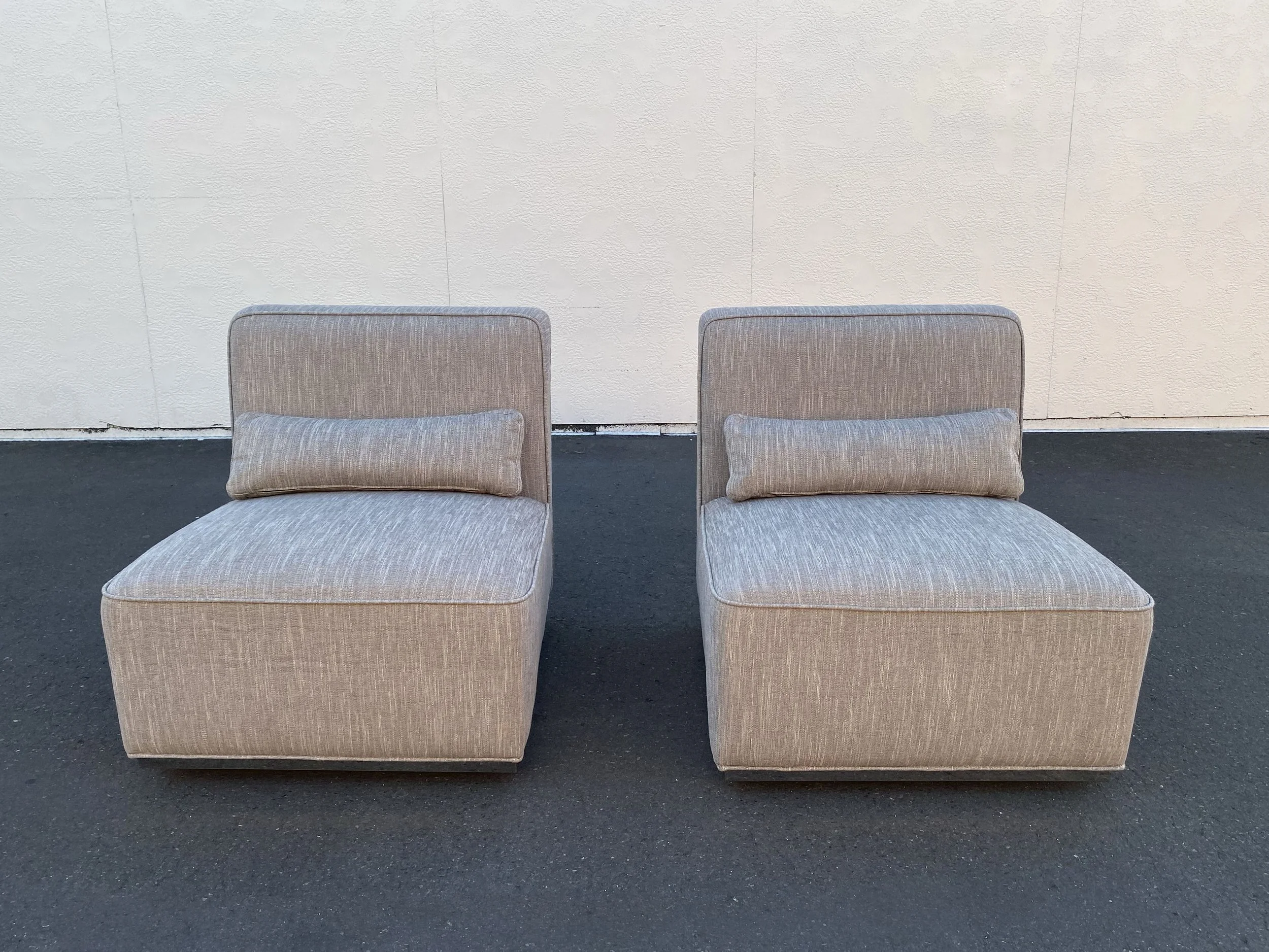 Pair of Caledon Contemporary Accent Swivel Chairs in Gray