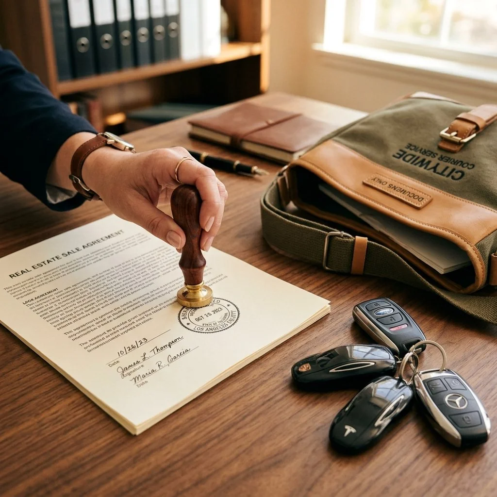Signed, Sealed, Delivered: How Combined Notary and Courier Service Streamlines Your Closing