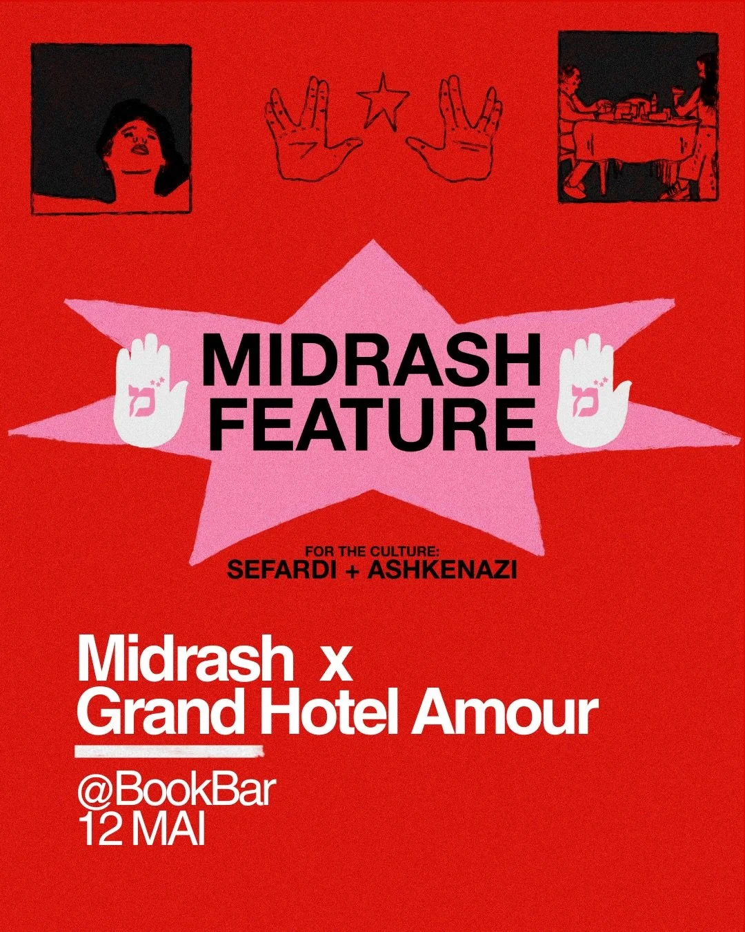 💌🪩On lance la premi&egrave;re &eacute;dition de Midrash Feature, le 12 mai &agrave; 18h30 au Bookbar de l&rsquo;H&ocirc;tel Grand Amour.

Une soir&eacute;e autour du retour aux racines, avec la projection de deux courts-m&eacute;trages pens&eacute;