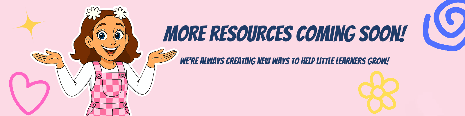 Ms Ash character with text reading ‘More resources coming soon'!