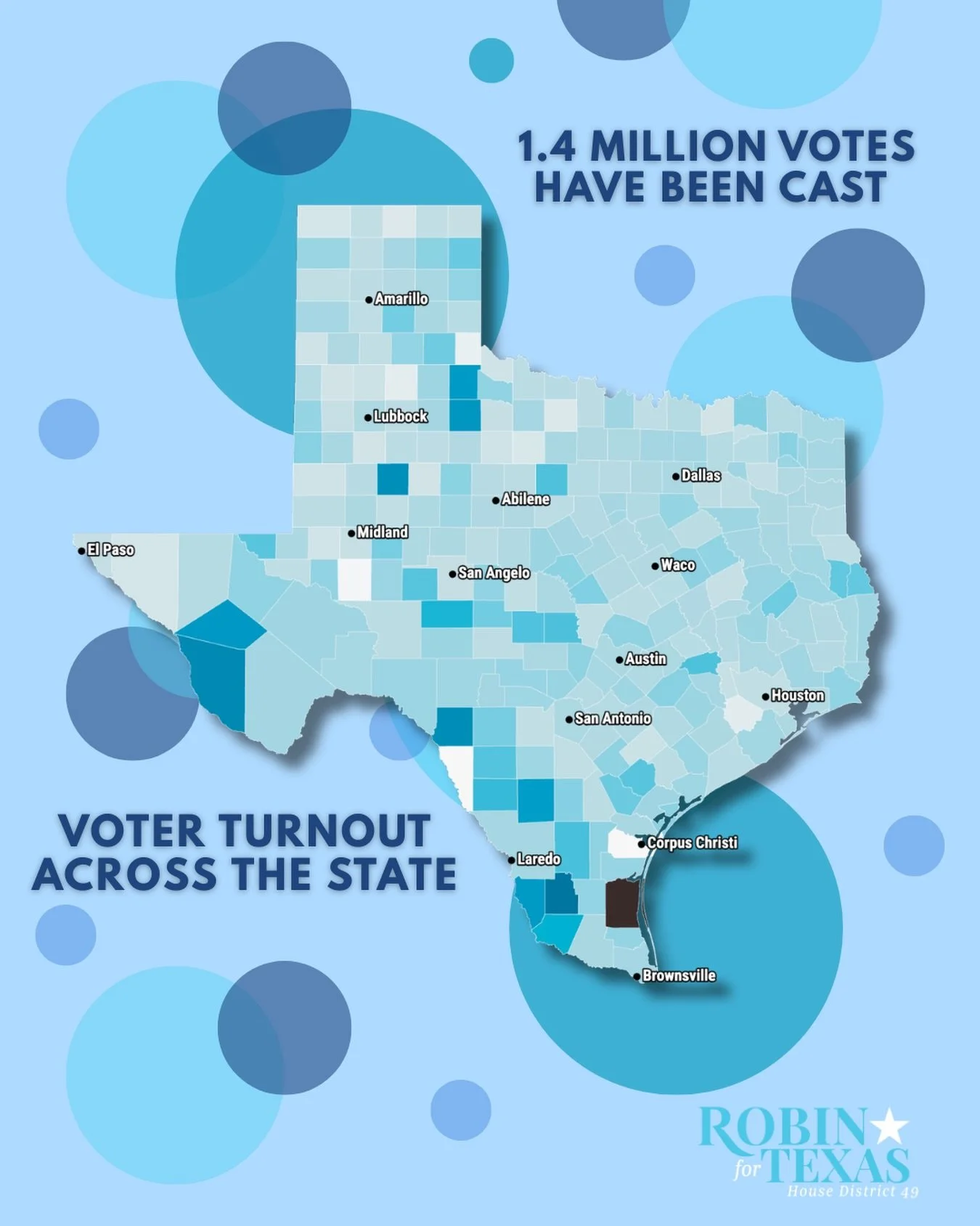 According to KXAN Austin more than 1.4 million votes have been cast in the 2026 Texas Primary!! If that doesn&rsquo;t fill you with Texas pride, I&rsquo;m not sure what will. 

It&rsquo;s evident that people across the state are ready for big change,