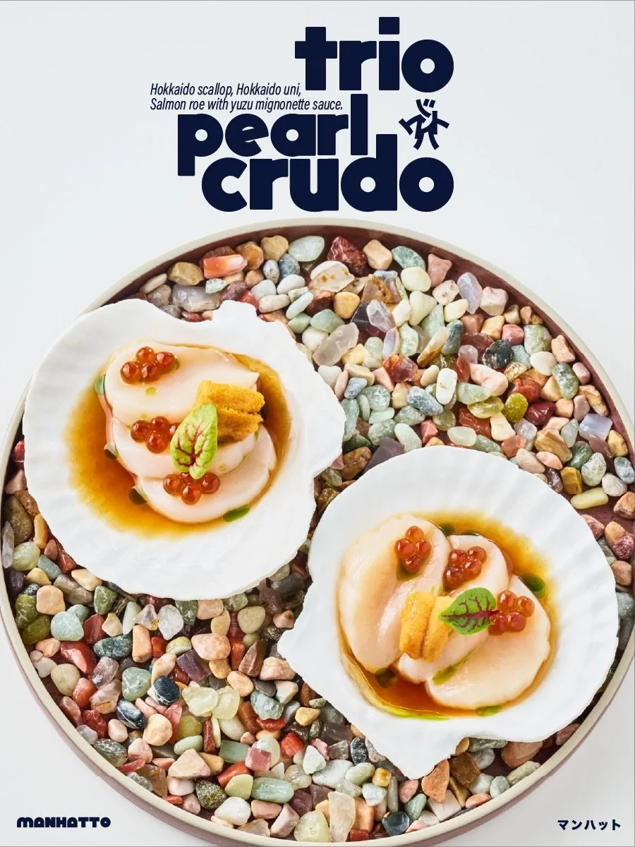 TRIO PEARL CRUDO
Hokkaido scallop, Hokkaido uni, 
Salmon roe with yuzu mignonette sauce.
.
Reservation at RESY
.
Japanese Flavors &bull; New York Spirit
ジャパニーズ  フレーバー ・ニューヨーク  スピリット
#manhatto #NYC #hellkitchen
