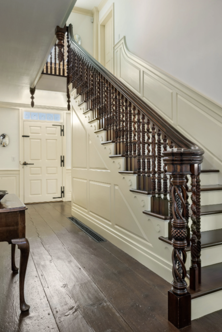 Staircase in Avondale, Rhode Island, by Cyr Painting and Restoration