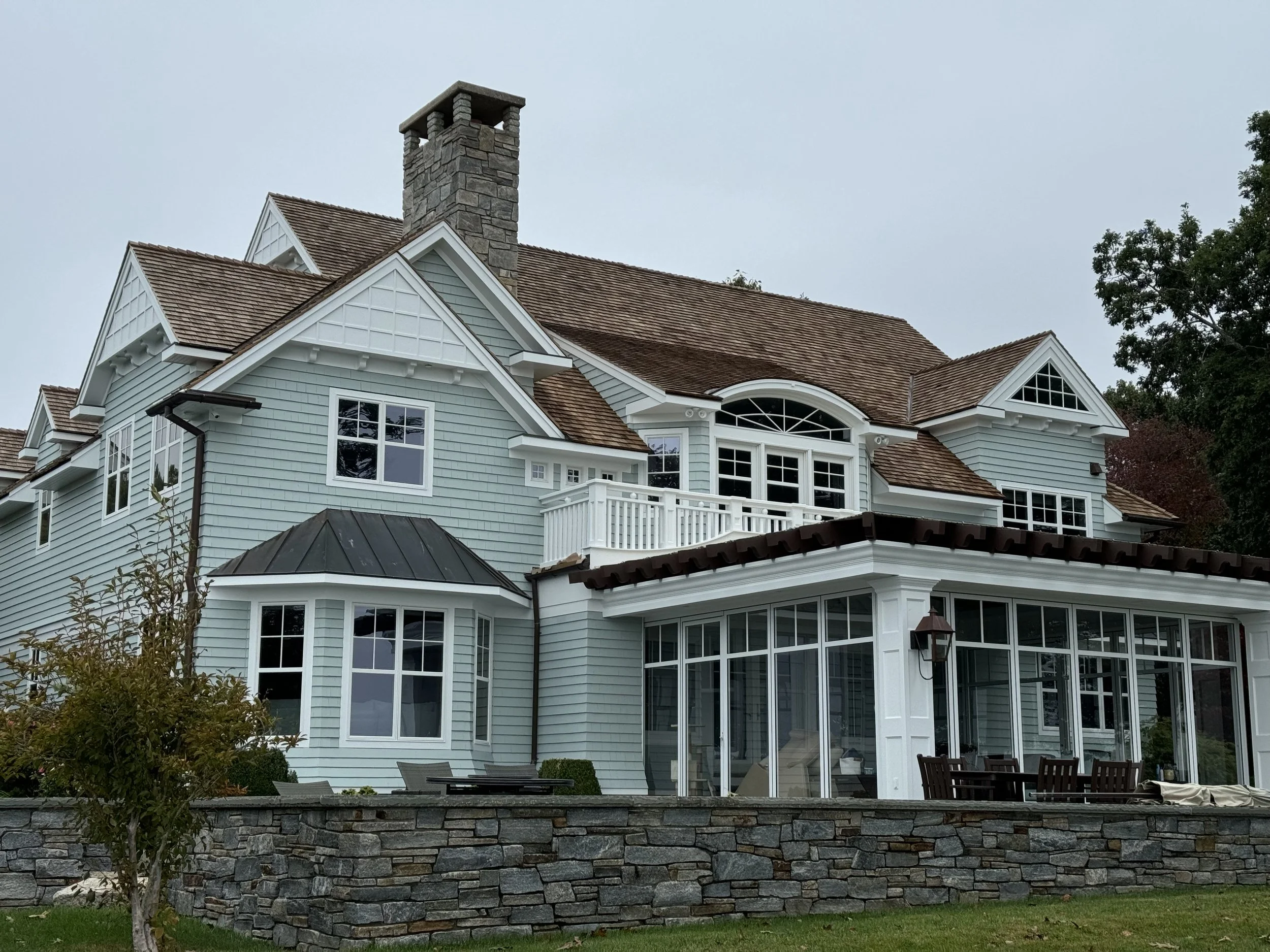 Waterfront estate on Latimer Point, Stonington, Connecticut, by Cyr Painting and Restoration