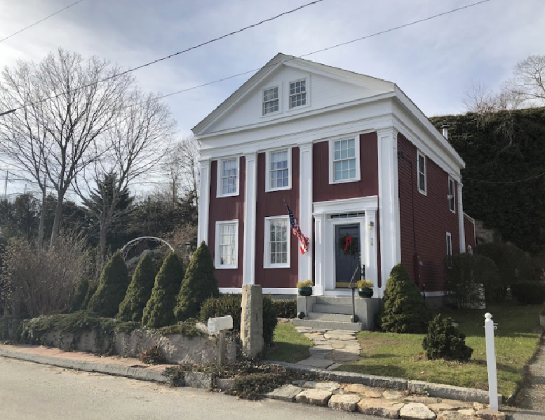 Exterior painting and restoration of historic home in Mystic, Connecticut, by Cyr Painting and Restoration