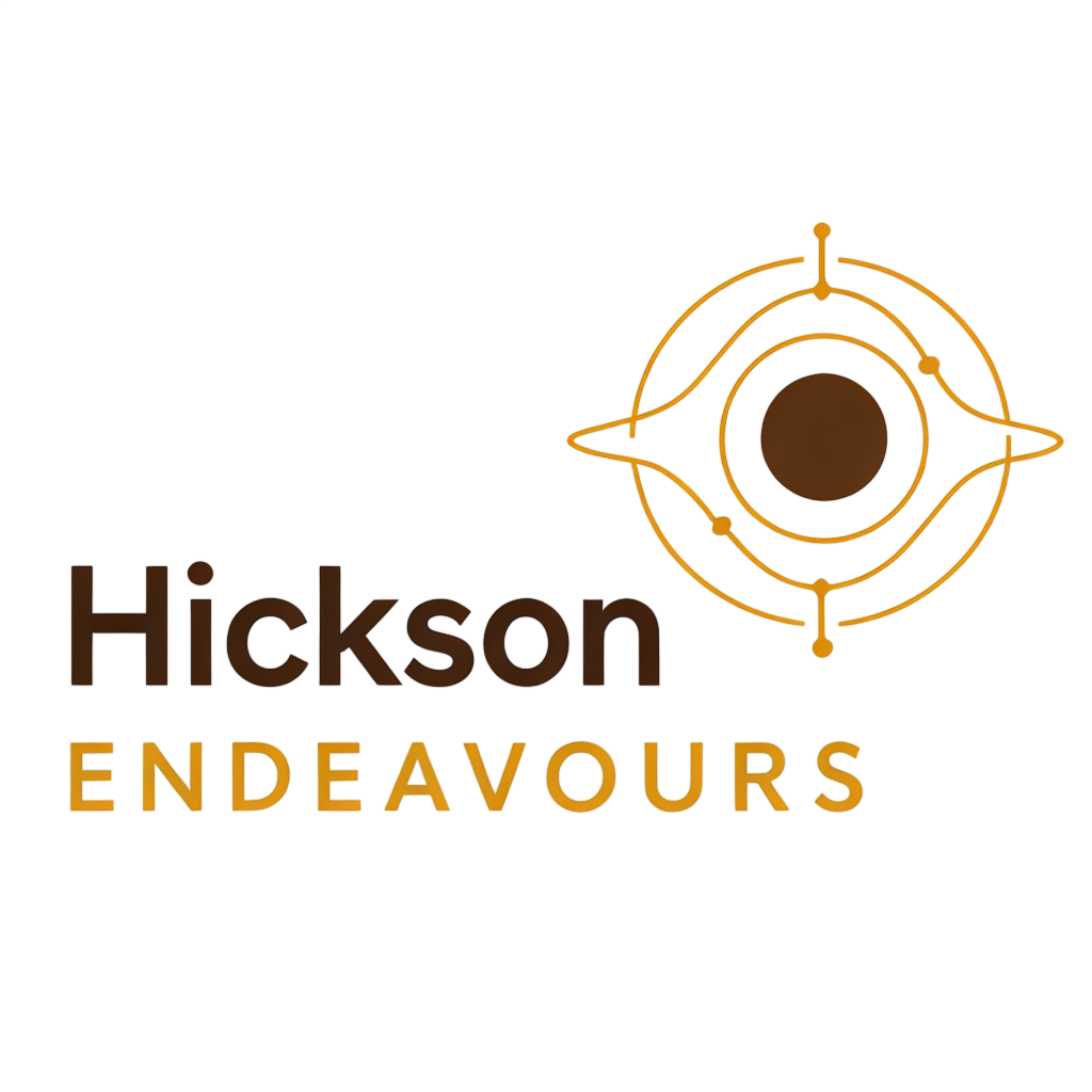 Logo for Heckson End Flavours featuring bold text and a colorful abstract design.
