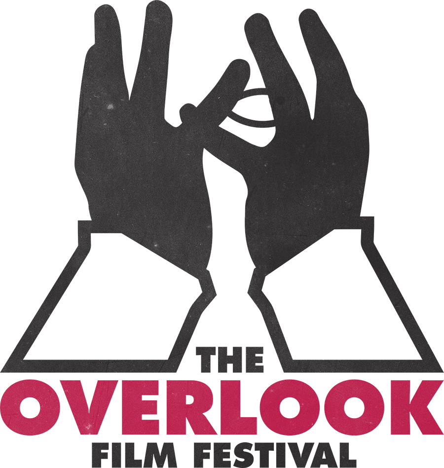 Silhouette of two hands making an interlocking gesture above the words "The Overlook Film Festival" with a dark background.