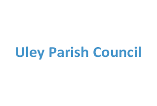 Uley Parish Council logo in blue text on a white background