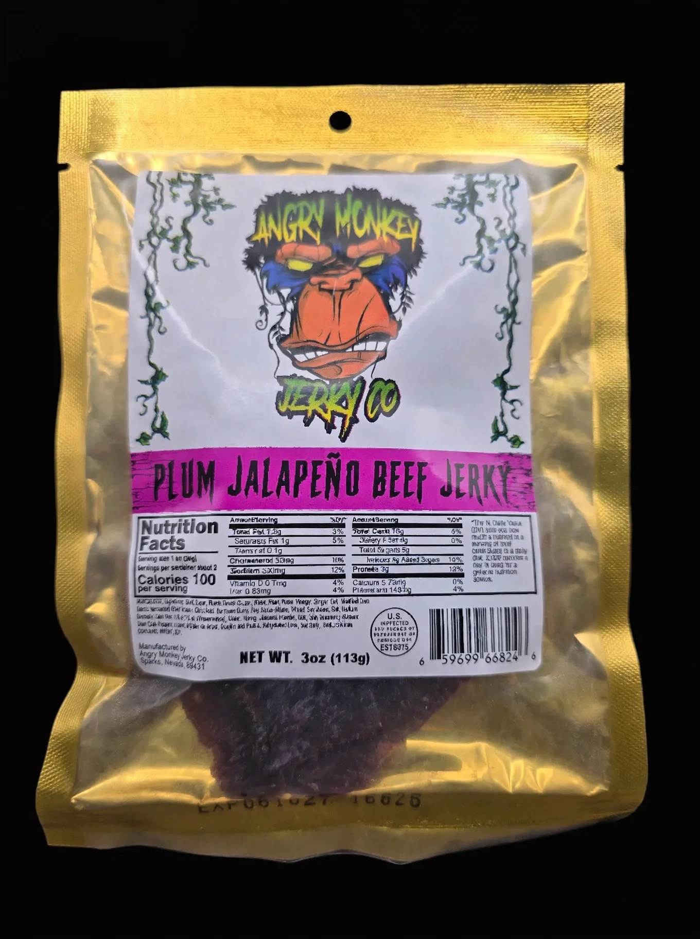 Plum Jalapeño Beef Jerky ~ 3oz