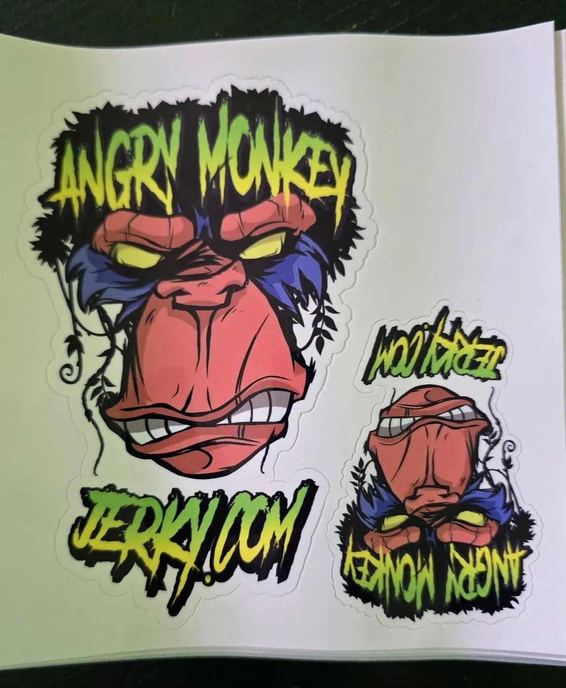 Angry Monkey Jerky Logo Sticker Pair