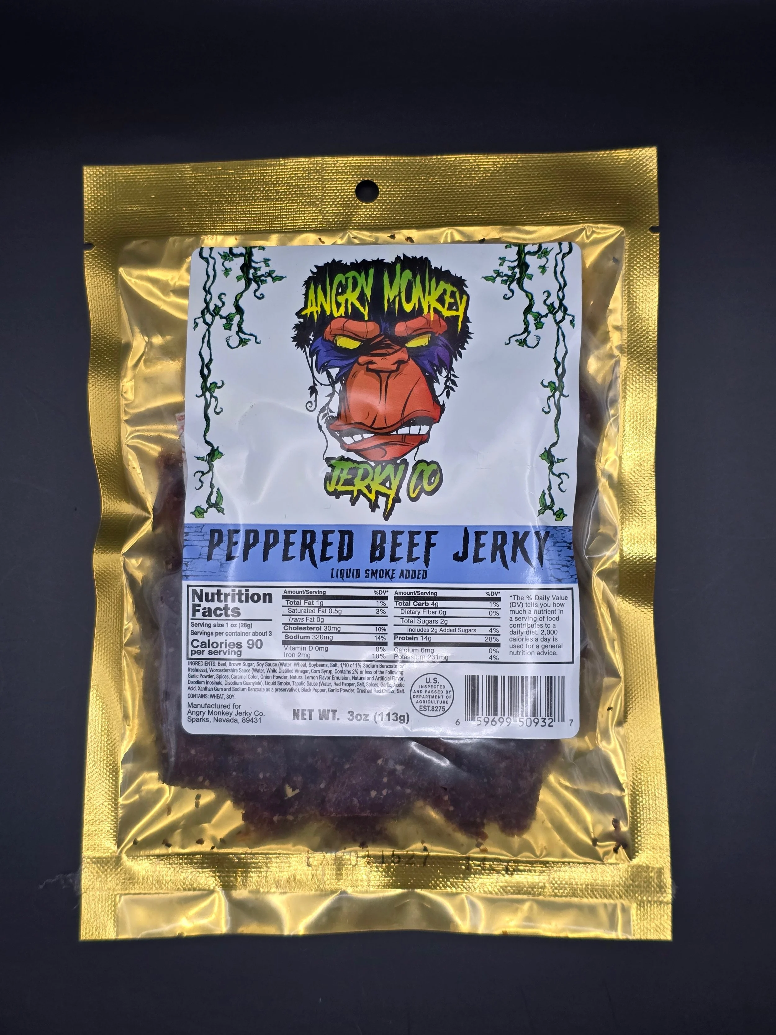 Peppered Beef Jerky ~ 3oz