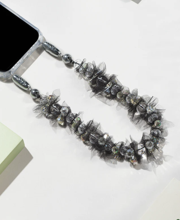 Faceted Crystal and Tulle Wristlet
