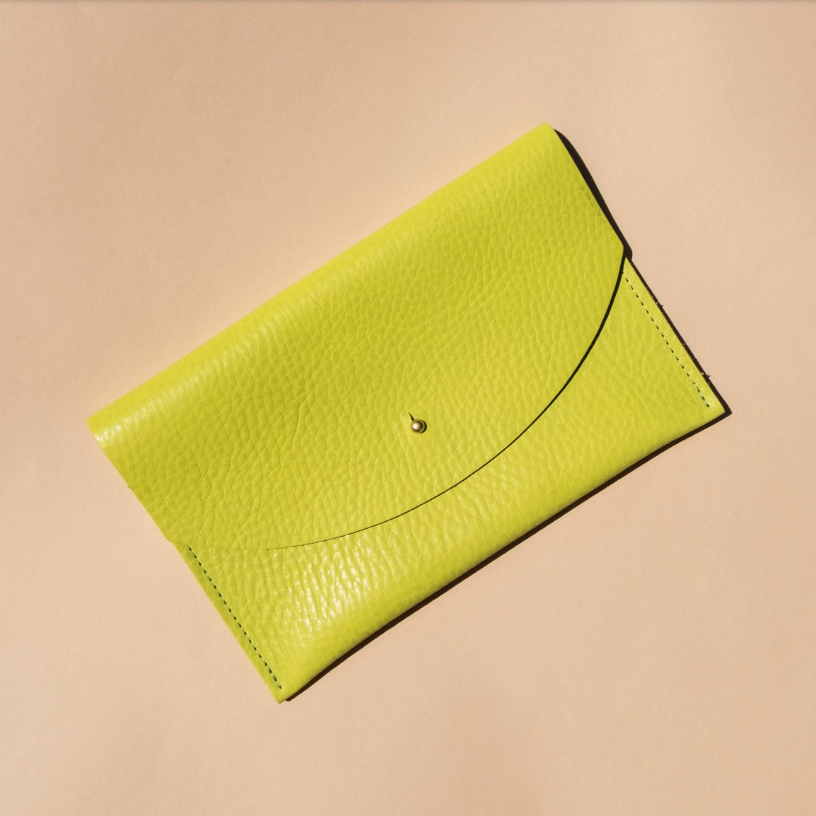 Envelope Pouch - Chartreuse Leather