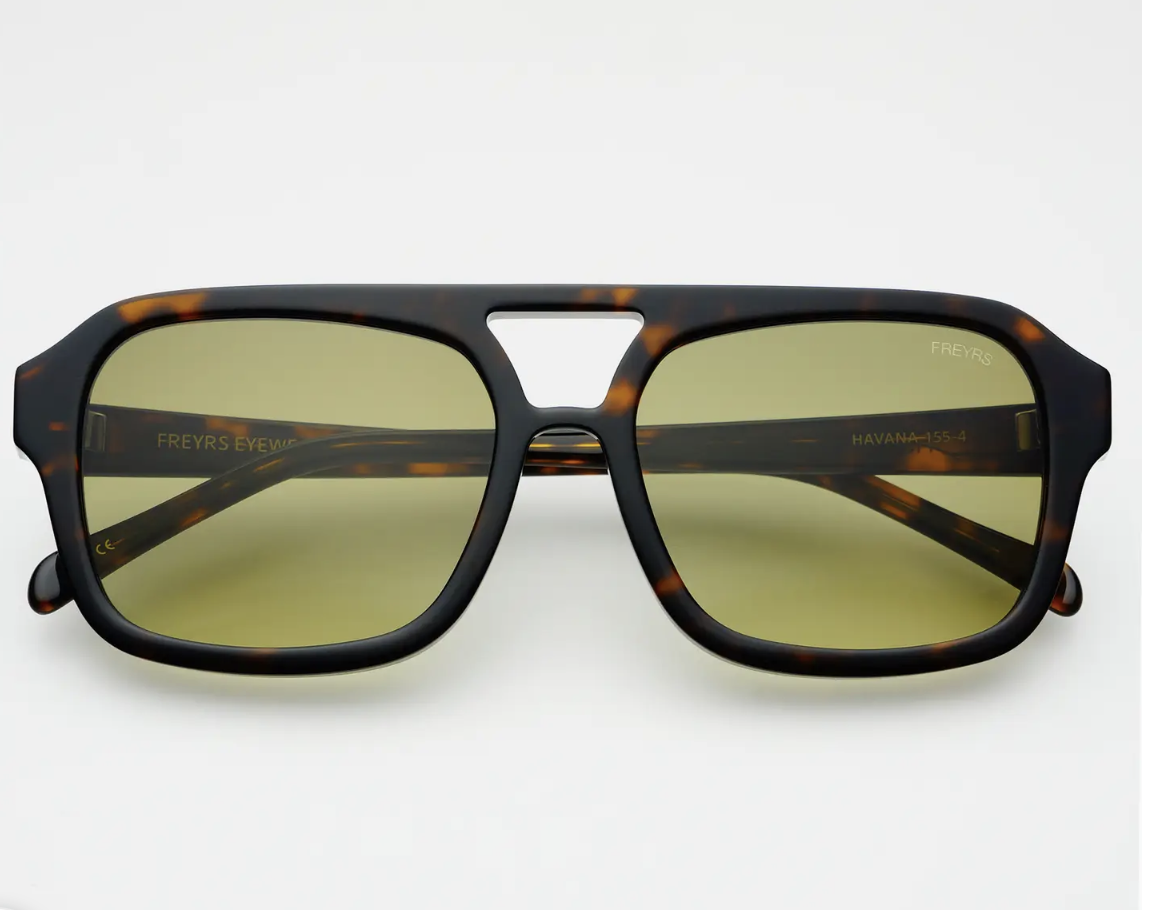 Havana Acetate Aviator Sunglasses - Dark Tortoise