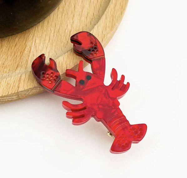 Red Lobster Alligator Mini Hair Clip