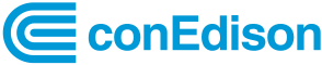 conEdison logo in blue text with a stylized 'E' on the left