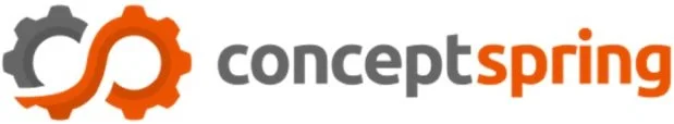 ConceptSpring logo with stylized gears and text