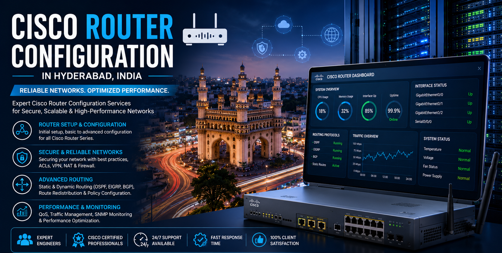 Cisco Router Configuration in Hyderabad, India