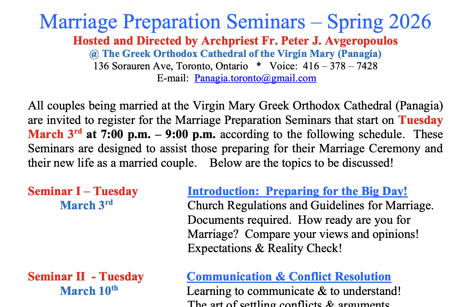 Marriage Preparation Seminars