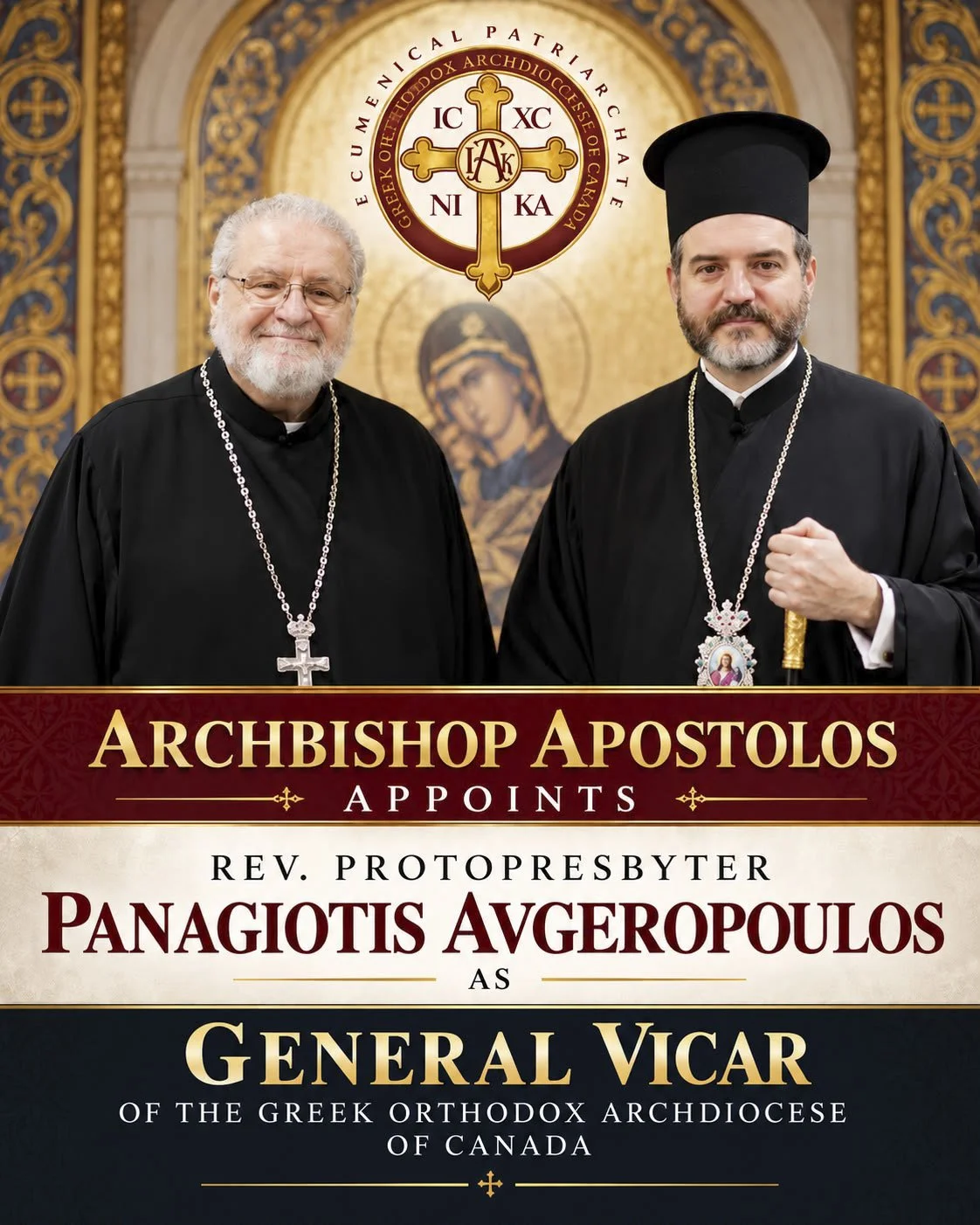 Protopresbyter Fr. Peter Avgeropoulos is Appointed the new Vicar-General of the Greek Orthodox Archdiocese of Canada 