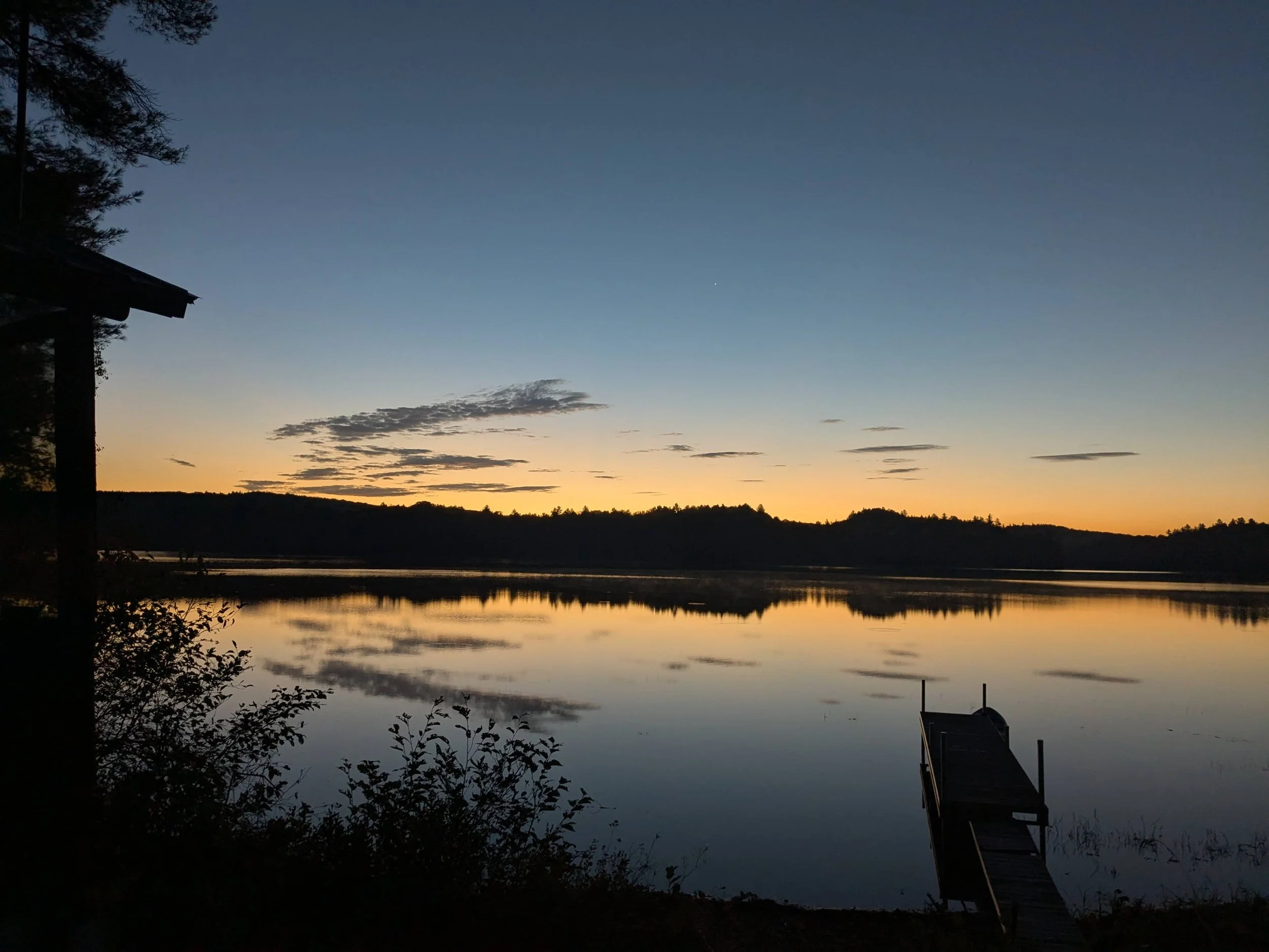 and another sunrise on the glassy lake.