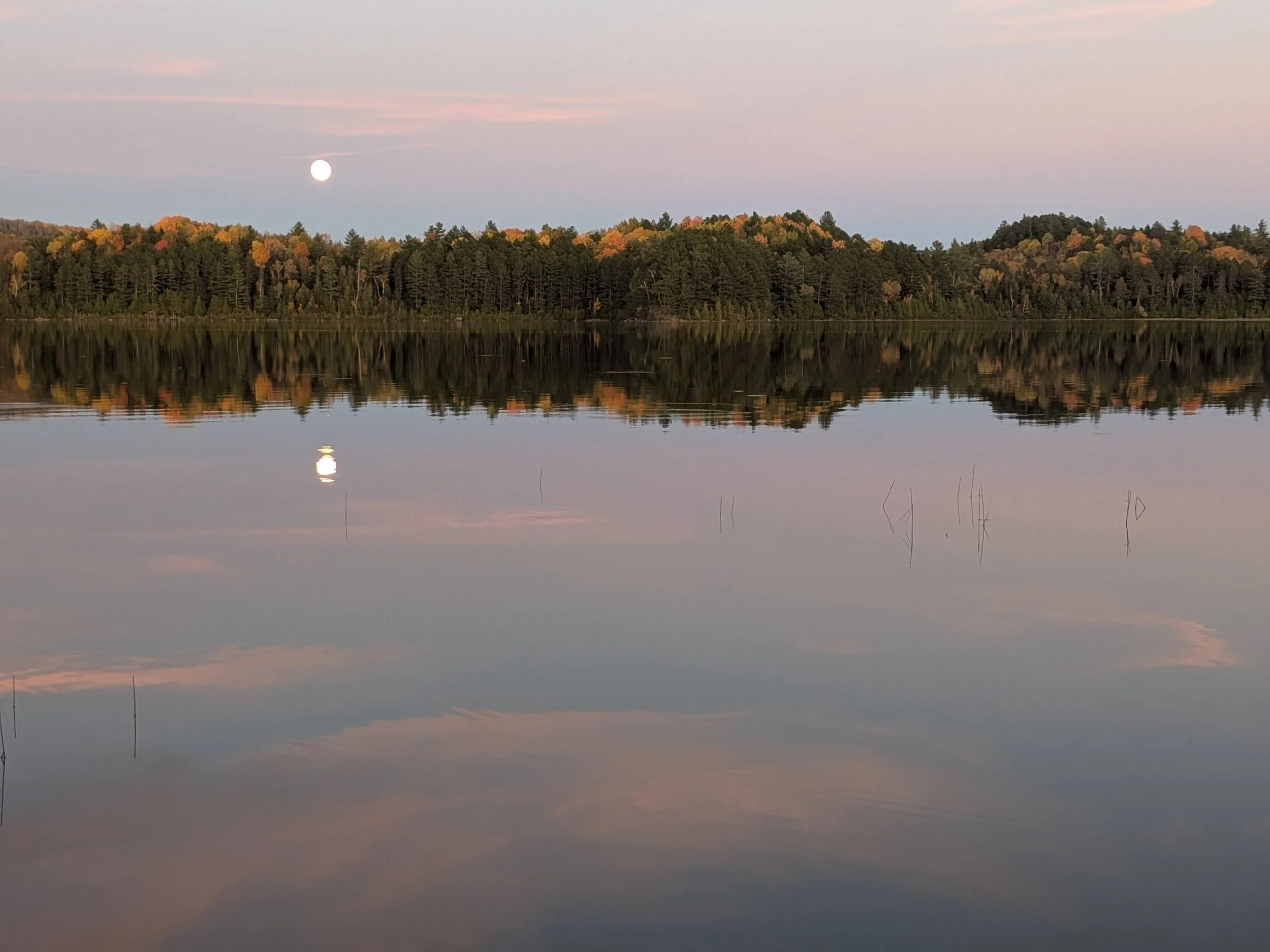 Moonrise from the dock, again. It's surreal.