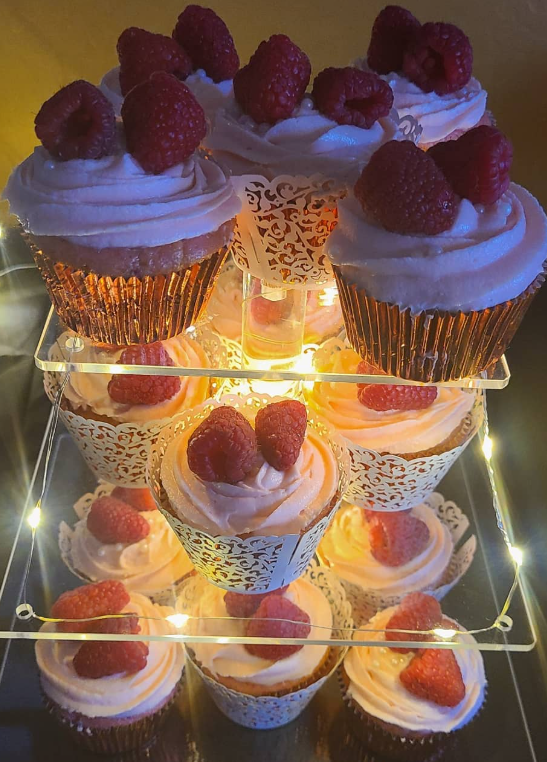 Dozen Sparkling Raspberry Cupcakes